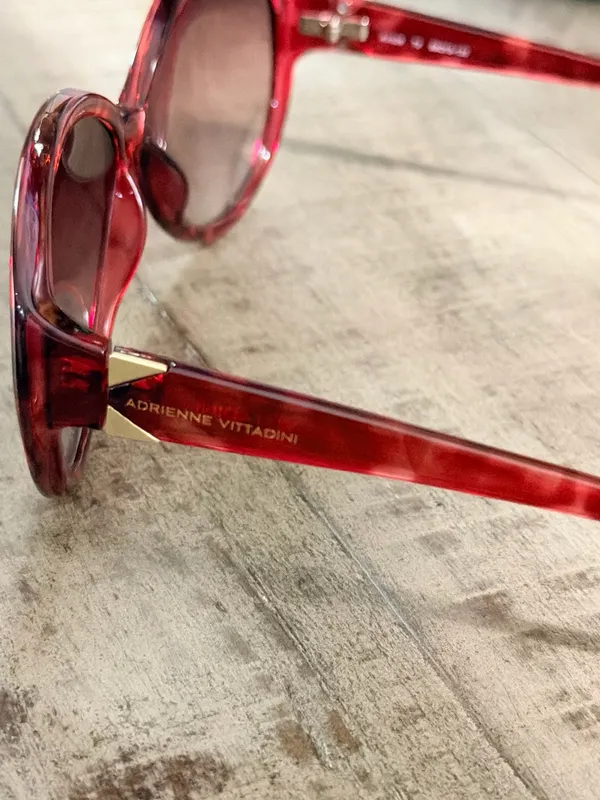 Adrienne Vittadini Red Tortoiseshell Oval Women’s Sunglasses - Image 4