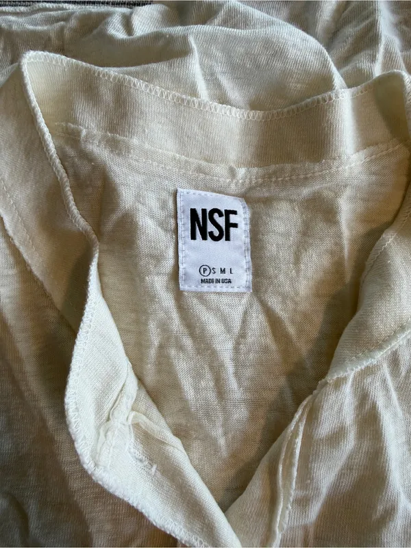 NSF Exposed Seam Sleeveless Henley Size P - Image 4