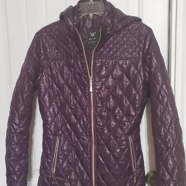 White Mark Winter Women’s Purple Puffer Coat Size M - Image 2