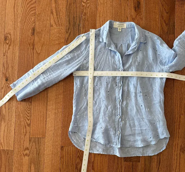 Cloth & Stone by Woman’s Paint-Splattered Linen Buttondown, Sz XS - Image 12