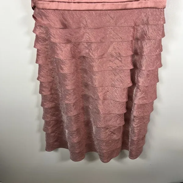Adrianna‎ Papell Sleeveless Double V-Neck Shutter Pleat Tiered Midi Dress Size 8 - Image 6