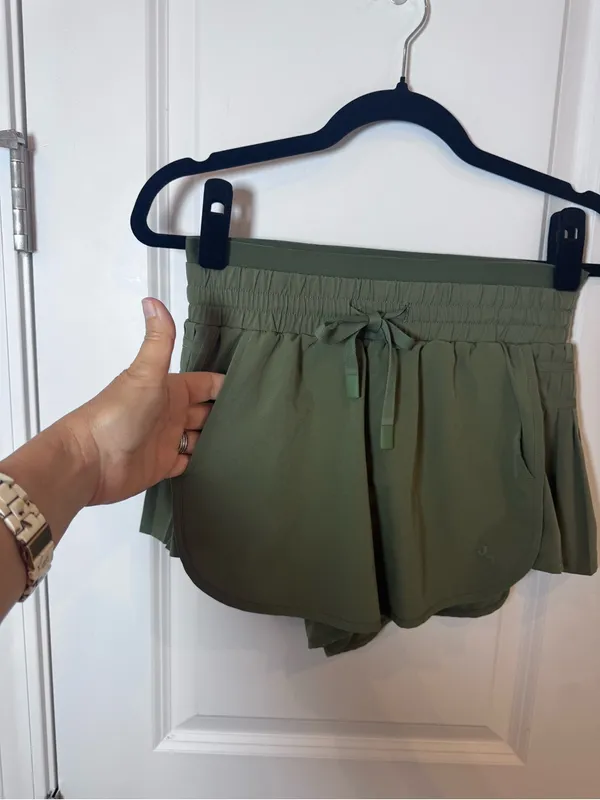 JoyLab Shorts XS Olive Green Pleated Athletic Running Gym Beach Summer Pockets - Image 6