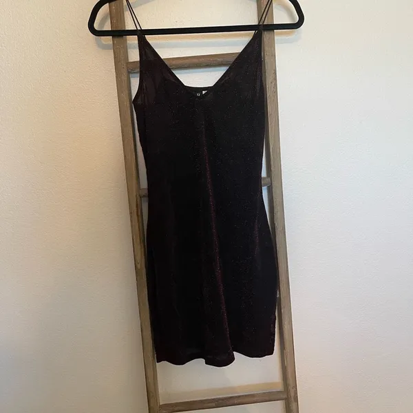 DIVIDED NWOT Womens Size 6 Semi Sheer Red Sparkle Mini cocktail dress - Image 2