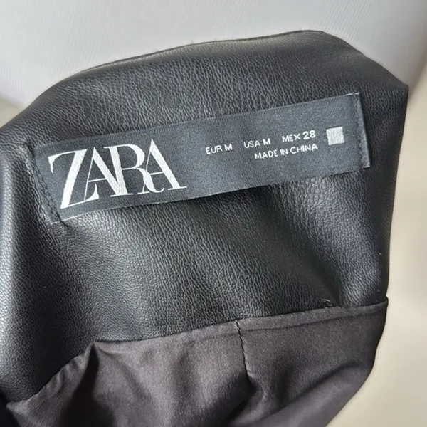 Zara Black Faux Leather Button Up Vest - Image 4