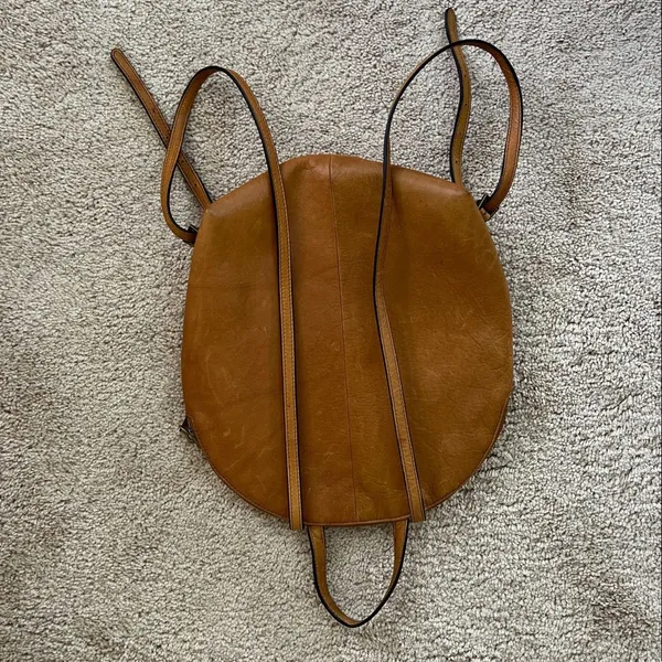 margot New York leather‎ backpack purse Tan - Image 4
