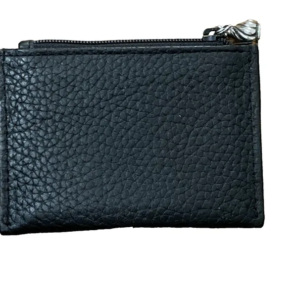 Brighton Black Leather Card Wallet Coin Purse Heart Shaped ID Window 3x4" - Image 4