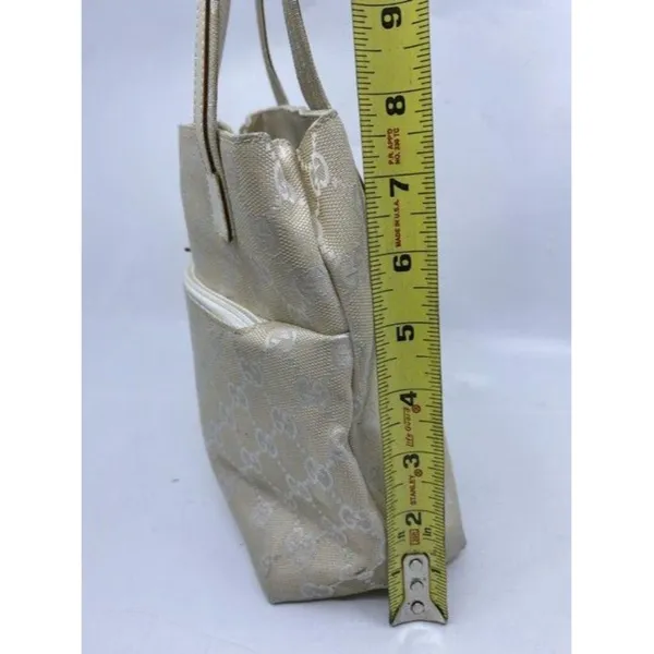 gucci vintage white jacquard fabric shoulder bag - Image 5