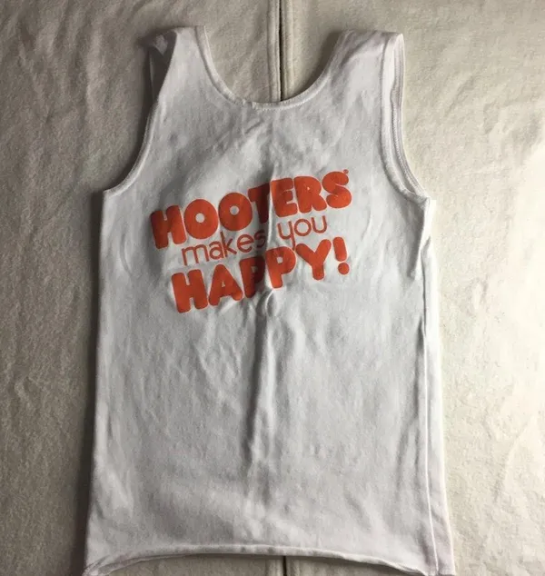 B36 #14 Hooters Girl Worn Tank Top White Size XSmall - Image 3