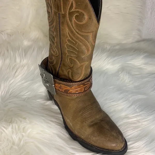 Handmade Removable Women’s Boot Band/Cuffs Brown - Image 5
