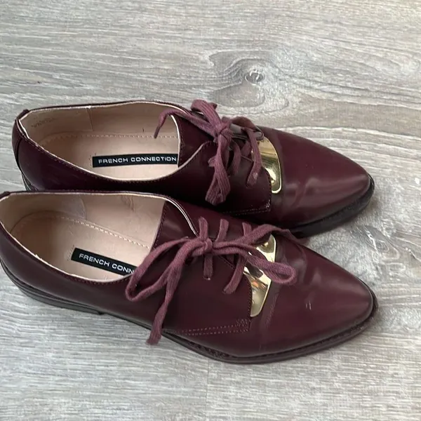 French Connection Woman’s Maeko Brown Leather Oxfords Shoes - Image 4