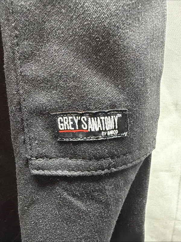Grey's Anatomy NWT Black 5 Pocket Elastic Contrast Drawcord Scrub Pants Large - Image 5