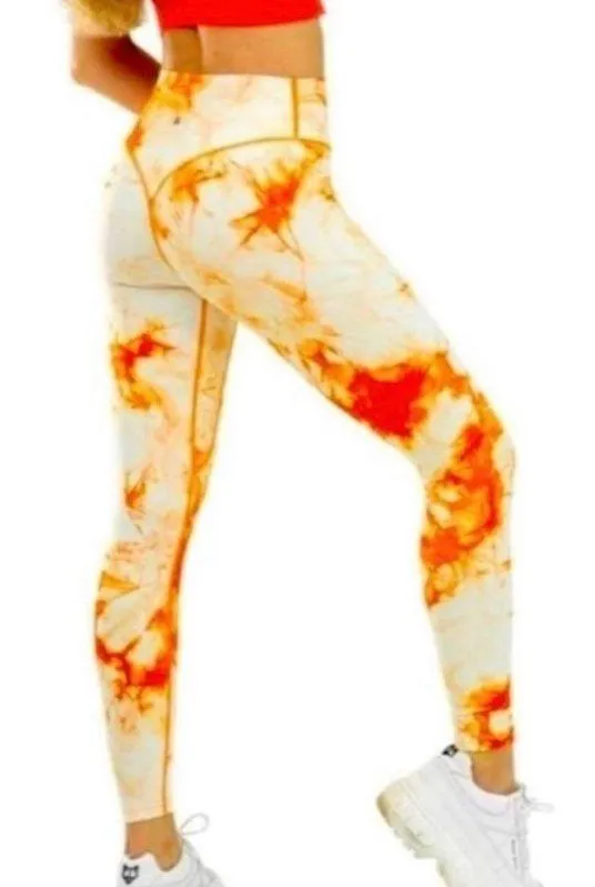 Balance Athletica Orange/White Tie Dye High Waisted Vitality Leggings - Image 11