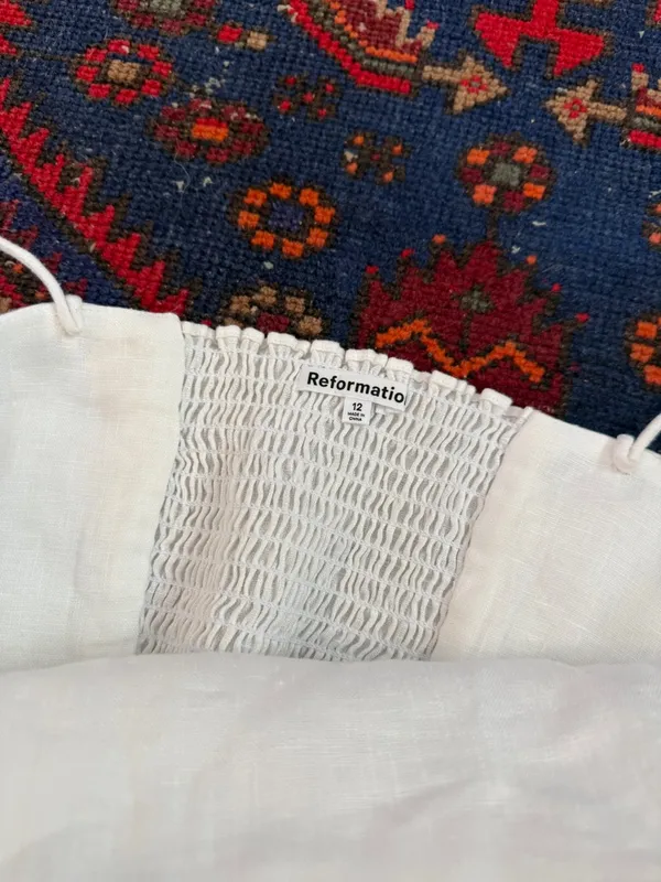 Reformation‎ linen white tube top tank smocked - Image 3