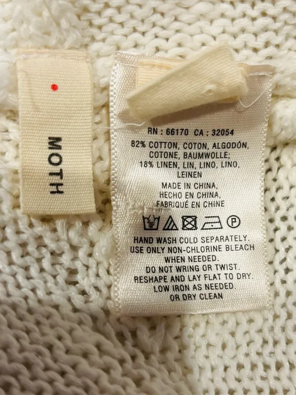Anthropologie Moth long line cocoon open weave hooded cotton linen blend sweater - Image 6