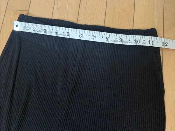 H&M Ribbed Flare Bootleg Pull On Pants Trousers Size Small Black - Image 6