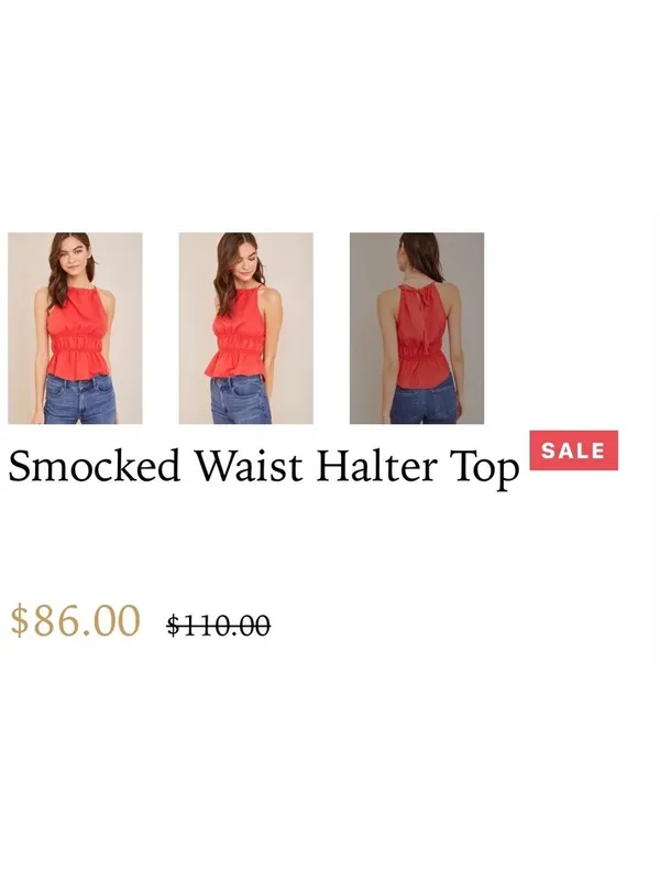Bella Dahl Red Sleeveless Peplum Top Size Small - Image 3