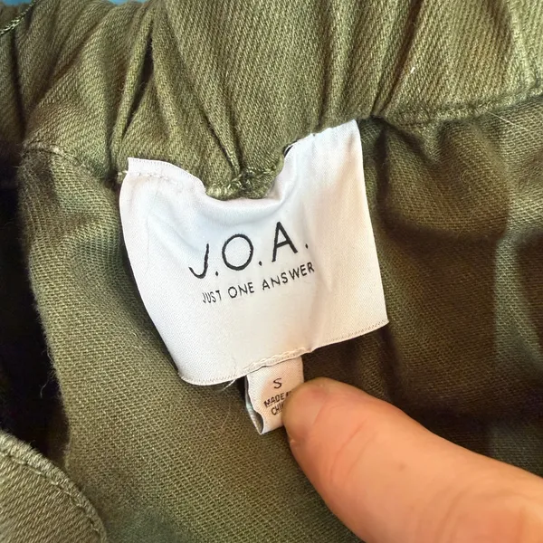 J.O.A. Just One Answer Olive Green Button Long Sleeve Dress Size Small - Image 7