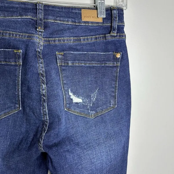 Women's Judy Blue Size 5/27‎ Skinny Fit Buttonfly Distressed Jeans Stretch - Image 5