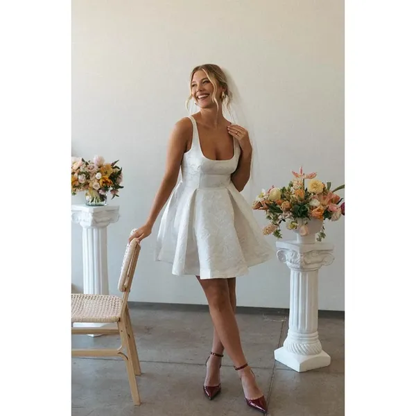 Showpo. NEW Stephane Mini‎ Dress Corset Scoop Neck Fit and Flare Dress in Ivory - Image 4