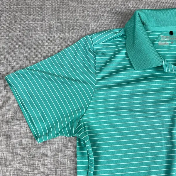 Nike Golf Polo Shirt Womens Medium Green Striped‎ Dri-FIT Quicken Loans National - Image 5