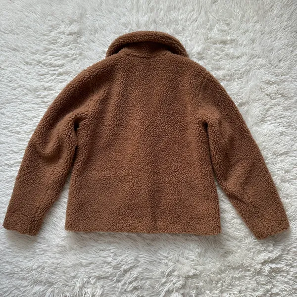 Abercrombie And Fitch Brown Sherpa Button Up Coat Size L - Image 8