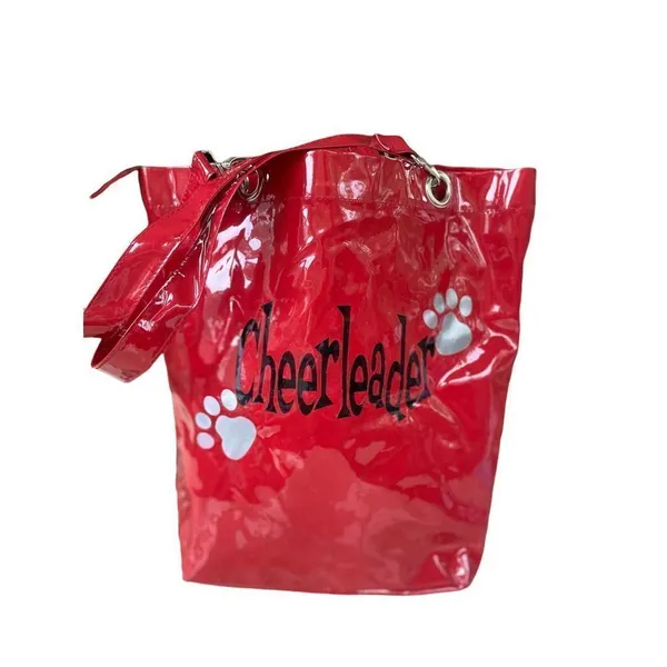 Cheerleader Red patent shiny tote bag - Image 3