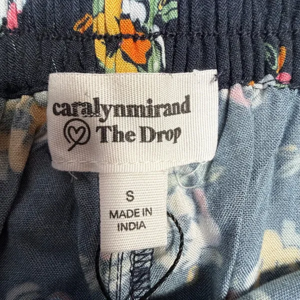 Caralyn Mirand x The Drop Navy Floral Print Wide‎ Leg Viscose Pants Small Boho - Image 3
