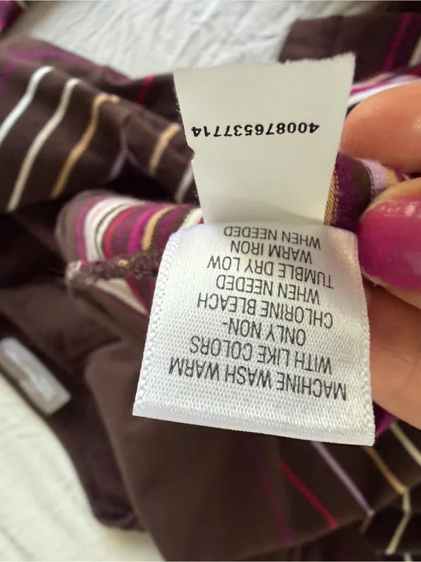 croft & barrow Brown Long-Sleeve Striped Tee with Pink Accents - Image 7