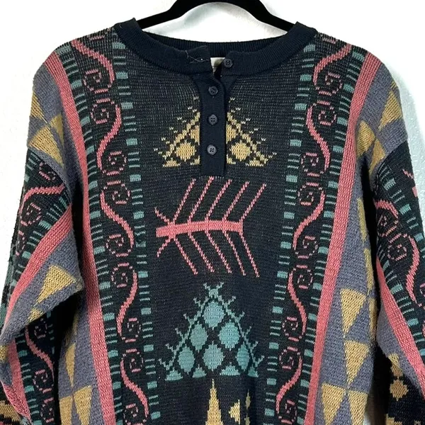 knit sweater S vintage 80s Mondi GrandpaCore southwestern Throwback Inde Sleaze - Image 6