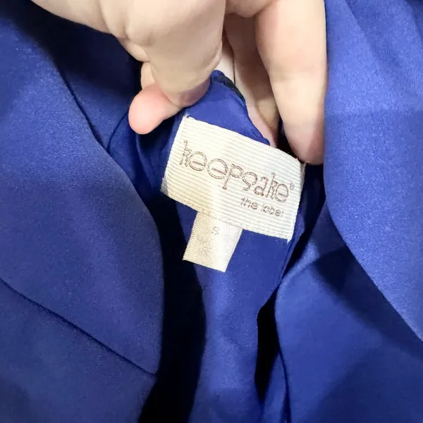 Keepsake The Label Royal Blue Halter Neck Asymmetrical‎ Mini Dress Size Small - Image 3