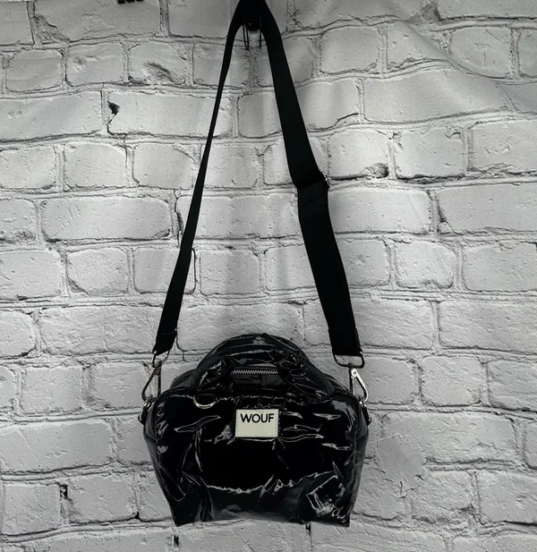 WOUF Nuit Bowling Bag Mini Tote Purse Black Adjustable Crossbody Strap Puffy - Image 3