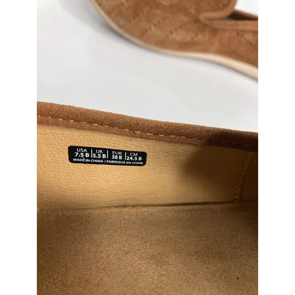 Spenco Siesta Loafers Womens 7.5 Brown Good Suede Laser Cut Perforated Slip On - Image 6