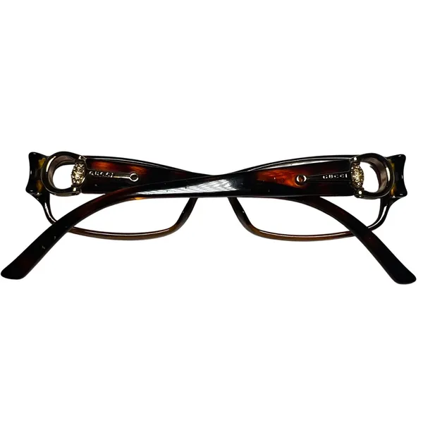 Gucci Eyeglasses Womens GG 3553 Dark Tortoise Gold Horsebit Crystal Frames Only - Image 9