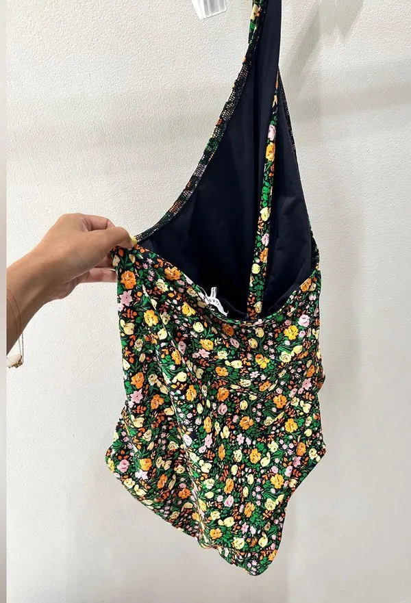 Ganni Floral Multi Color halter neck Bodysuit Top/size - Image 12