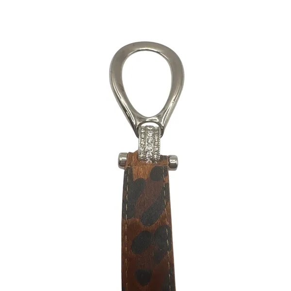 Leopard Calf Hair Belt Rhinestone Stirrup Buckle Horseshoe‎ Animal Print OS - Image 6