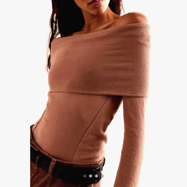 Free People Iris Layering Top Cafe Latte Multiple Sizes - Image 3