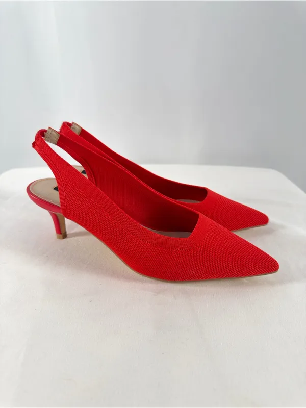 French Connection Viva Slingback Kitten Heel in Red Size 6.5 - Image 5