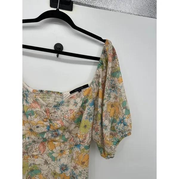 19‎ Cooper Floral Milkmaid Midi Dress Sz XL Puff Sleeve Cottagecore Romantic - Image 6