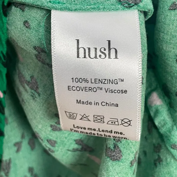 Hush Ren Shirt Dress Leopard Heart Print Women Sz‎ 6 Green Short Sleeve Colorful - Image 12