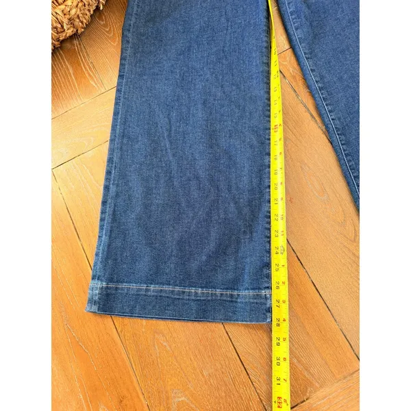 J. Crew Tie-Waist Wide-Leg Denim Trousers Women Dark Wash 27 CB386 - Image 7