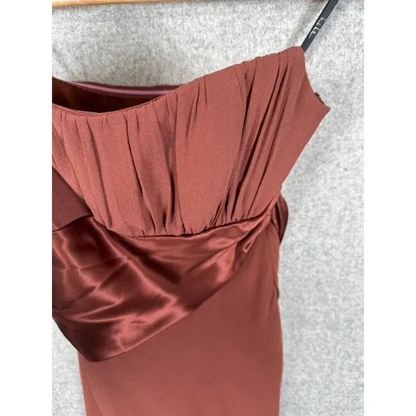 NWT Vintage 90s Y2K Nicole Miller Womens Dress Size 8 Silk Brown Prom‎ Cocktail - Image 5