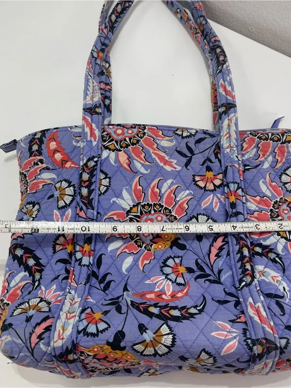 Vera Bradley Mural Garden Zip Tote Bag Purple Organizer Boho Fairycore 10'' - Image 8