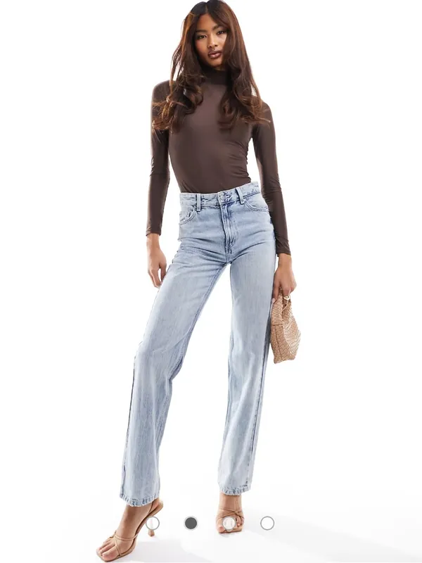 Abercrombie & Fitch soft matte bodysuit with mock neck in brown - Image 2