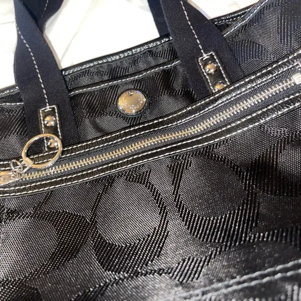 Black Coach Designer Hand Bag - Image 4