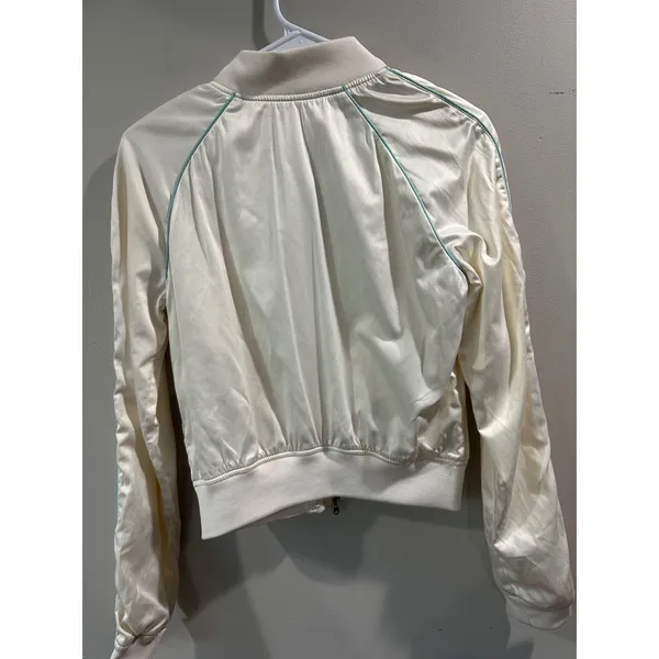 Vintage Abercrombie and Fitch Cream Satin Bomber Jacket Rare Grail Size M - Image 8