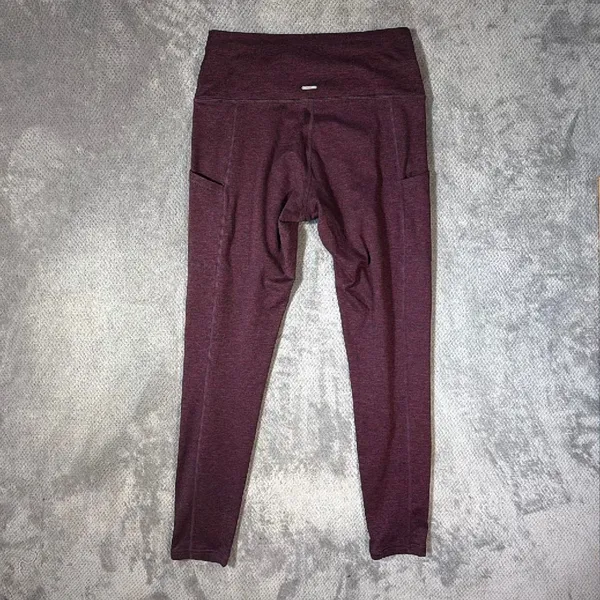 Aerie Chill Play Move Leggings Large Regular Burgundy Marled High Rise Pockets - Image 9