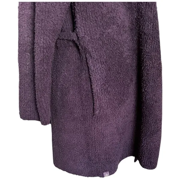 Barefoot Dreams CozyChic Plum Purple Knit Robe Size L Soft Lounge Sweater - Image 6