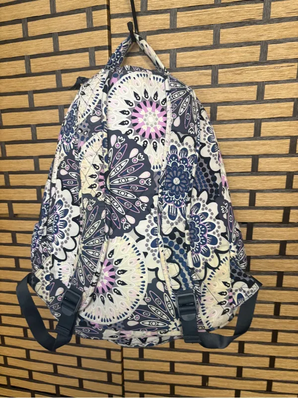 Vera Bradley purple and navy floral backpack - Image 2