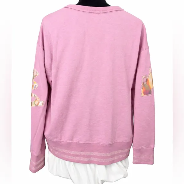 Disney Parks 50th EARidescent Pink Gold Sweatshirt Y2K Coquette Pullover Size LG - Image 5