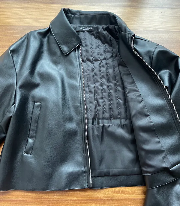 Black Faux Leather Jacket - Image 3